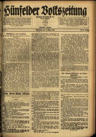 Ausgabe vom Mittwoch, den 09. März 1921.