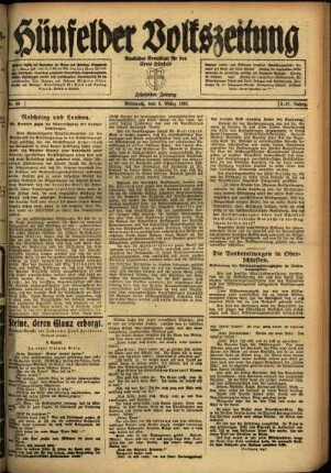 Ausgabe vom Mittwoch, den 09. März 1921.