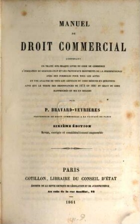 Manuel de droit commercial
