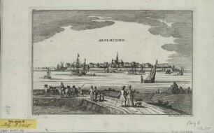 Ansicht von Arnemiuden, Niederlande , Kupferstich, um 1720 : Arnemuiden : C. P. M. / Mart. Engelbrecht excud. - A[ugusta] V[indelicorum] , [ca. 1720]. - 1 Kunstbl. : Kupferst. ; 28 x 18 cm +++ Oben links: 1.02. Oben rechts: 2