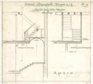Billing, Hermann; Singen; Krankenhaus - Chefarztwohnhaus, Treppenaufgänge (Schnitte)