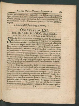 Observatio LXI. - LXXX.