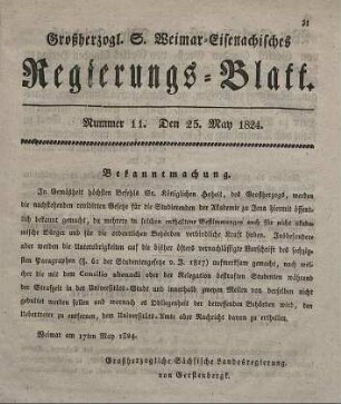 Nr. 11 : 25. May 1824