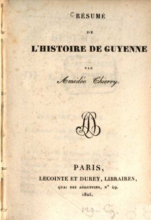Résumé de l'histoire de Guyenne
