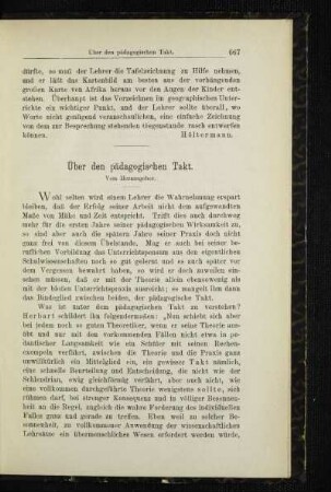 Über den pädagogischen Takt