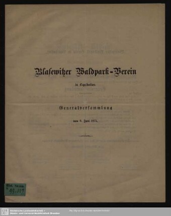 Generalversammlung vom 9. Juni 1875