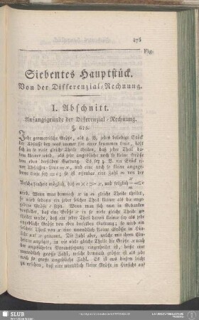 Siebentes Hauptstück. Von der Differenzial-Rechnung