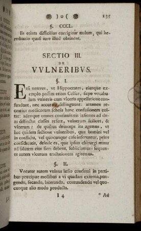 Sectio III. De Vulneribus.