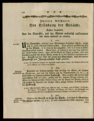 Zweeter Abschnitt. Von Erfindung der Gebäude