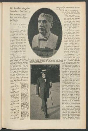 El busto de don Pancho Bollini o las aventuras de un escultor gallego