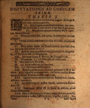 Disputationum Ad Codicem Prima, De Codicis Historia, L. Decisionibus, Auctoritate, Ordine