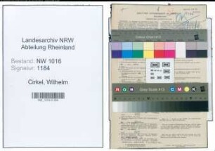 Entnazifizierung Wilhelm Cirkel , geb. 02.09.1903 (Schlosser)