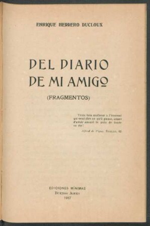 Del diario de mi amigo : fragmentos
