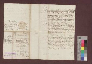 Thomas Peter und Hans Baur von Egringen leihen von der Kirchenpflege zu Eimeldingen 34 Pfund 6 Schilling 8 Pfennige Stäbler.
