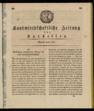 Monat Juli 1831