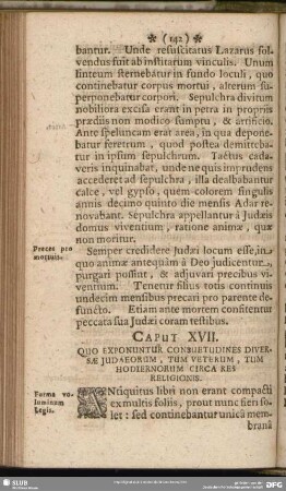 Caput XVII. Quo Exponuntur, Consuetudines Diversae Judaeorum, Tum Veterum, Tum Hodiernorum Circa Res Religionis