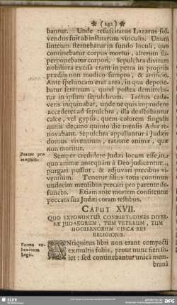 Caput XVII. Quo Exponuntur, Consuetudines Diversae Judaeorum, Tum Veterum, Tum Hodiernorum Circa Res Religionis