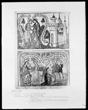 Canticum Canticorum (Allegorische Übertragung des Hohenliedes) — Zwei Szenen aus dem Hohelied, Folio 5 verso