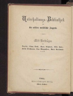 Erzählungen für Mädchen von zwölf bis fünfzehn Jahren