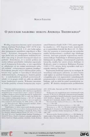 N.S. 10.2005: O jezuickim nagrobku biskupa Andrzeja Trzebickiego