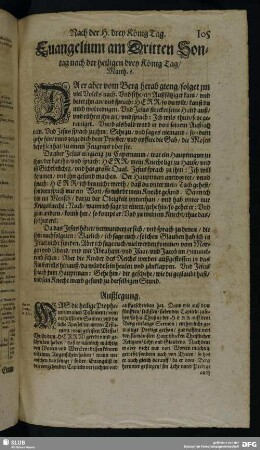 Evangelium am Dritten Sontag nach der heiligen drey König Tag, Matth. 8.