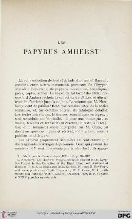 Les papyrus Amherst