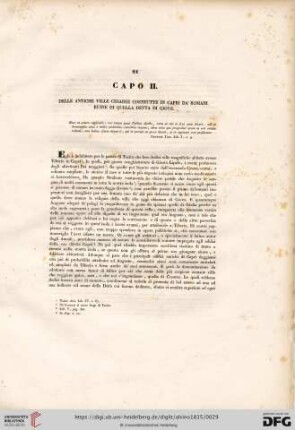 Capo II: Delle antiche Ville Cesaree costrutte in Capri da'Romani. Ruine di quella detta di Giove