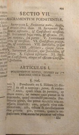 Sectio VII. Sacramentum Poenitentiae.