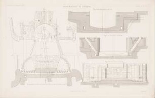 Dockanlagen, Liverpool und Birkenhead: Grundriss, Schnitte Dockschleuse Liverpool (aus: Atlas zur Zeitschrift für Bauwesen, hrsg. v. G. Erbkam, Jg. 9, 1859)