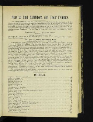 How to find exibitors and their exhibits.