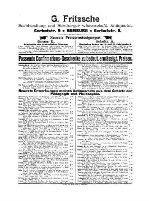 Anzeigen : Beilage zur Pädagogischen Reform No. 11