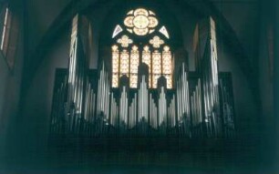 Orgel von Mönch Orgelbau (1999; Prospekt G. Burkhart). Ladenburg, St. Gallus-Kirche