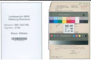 Entnazifizierung Wilhelm Braun , geb. 13.07.1905 (Amtsinspektor)