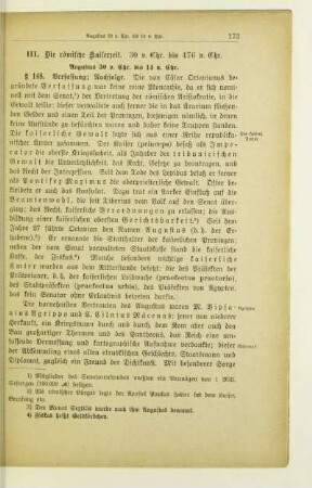 III. Die römische Kaiserzeit. 30 v. Chr. bis 476 n. Chr.