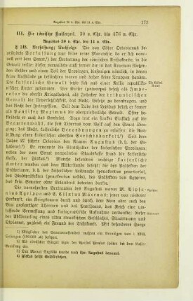 III. Die römische Kaiserzeit. 30 v. Chr. bis 476 n. Chr.