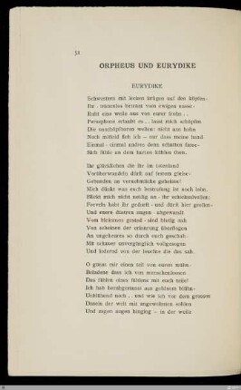Orpheus und Eurydike / [Friedrich Gundolf]