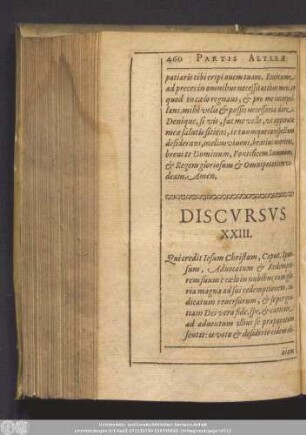 Discursus XXIII.