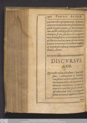 Discursus XXIII.