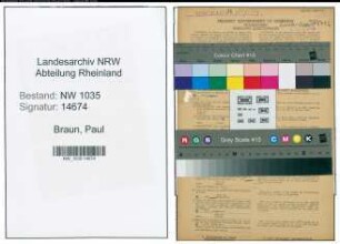 Entnazifizierung Paul Braun , geb. 11.03.1903 (Bergmann)