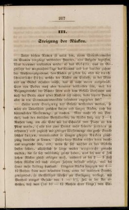 III. Steigung der Rücken