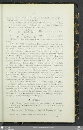 IV. Wärme.