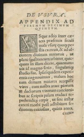 De Usura, Appendix Ad Psalmum Decimum Quintum.