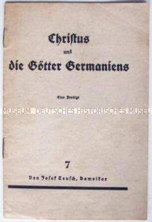 Heft mit dem Wortlaut einer Predigt des Domvikars von Köln