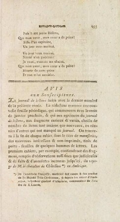 Avis aux Souscripteurs.