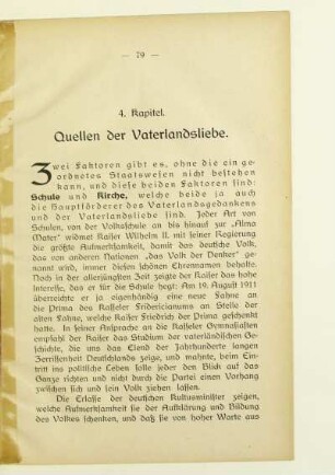 4. Kapitel. Quellen der Vaterlandsliebe