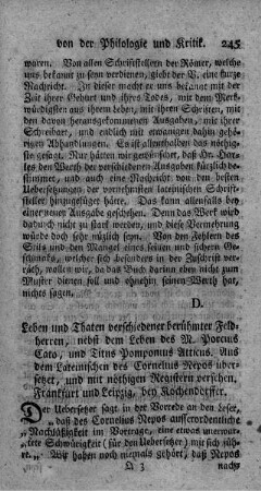 Leben und Thaten verschiedener berühmter Feldherren.
