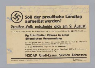 "Soll der preußische Landtag aufgelöst werden?"
