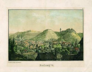 Lithografie "Freyburg von Südwesten"
