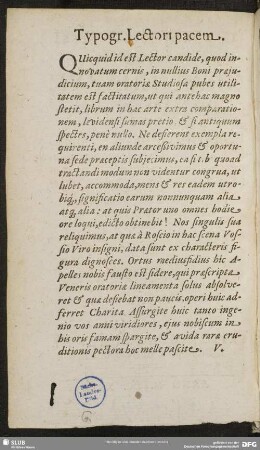 Typogr. Lectori pacem