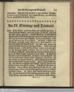 Am IX. Sonntage nach Trinitatis